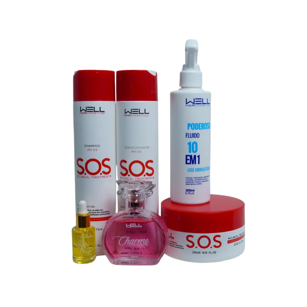 Kit Homer care Escova S.O.S Reconstrução mais finalizadores