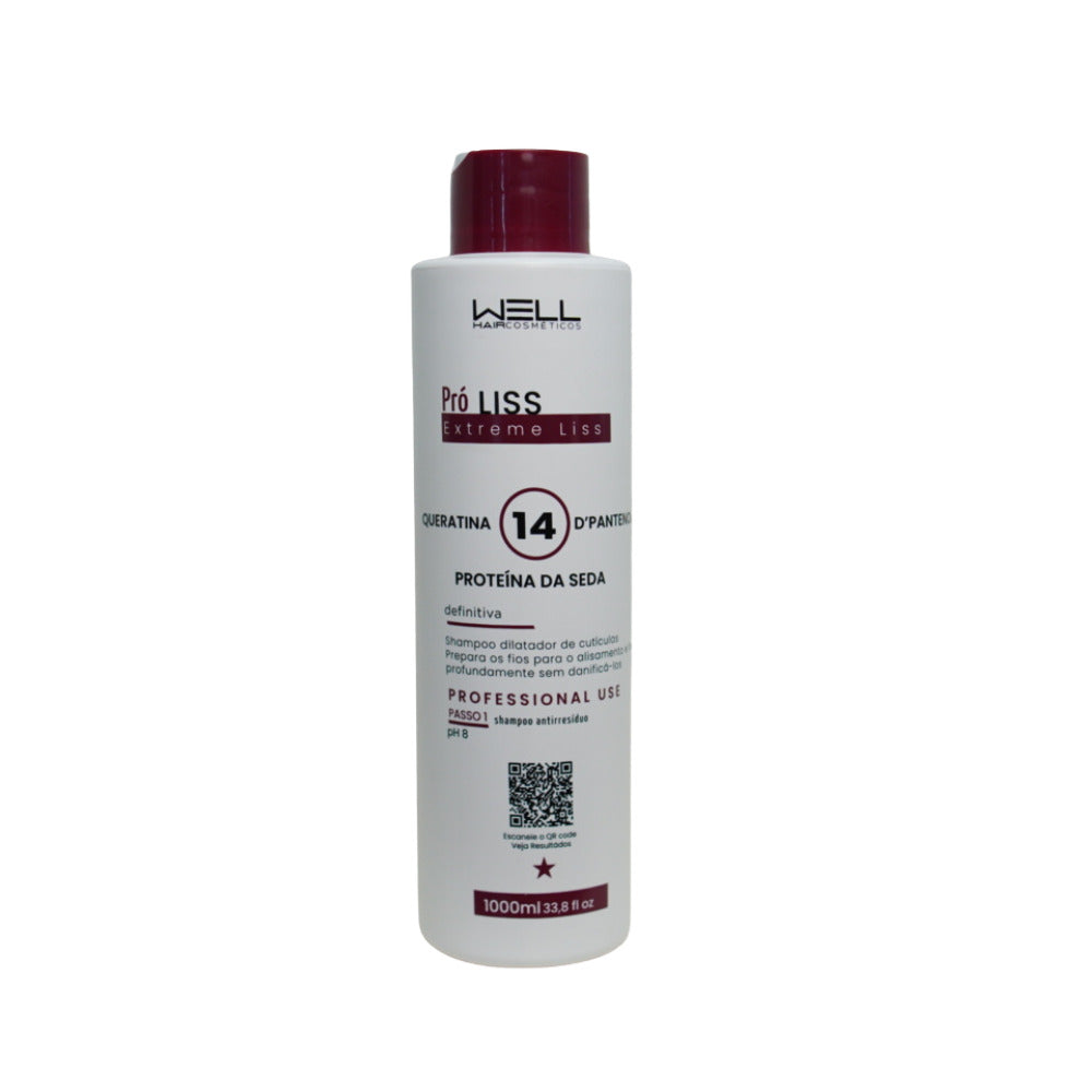 SHAMPOO PRÓ-LISS 1L STEP 1 - WELL HAIR COSMÉTICOS