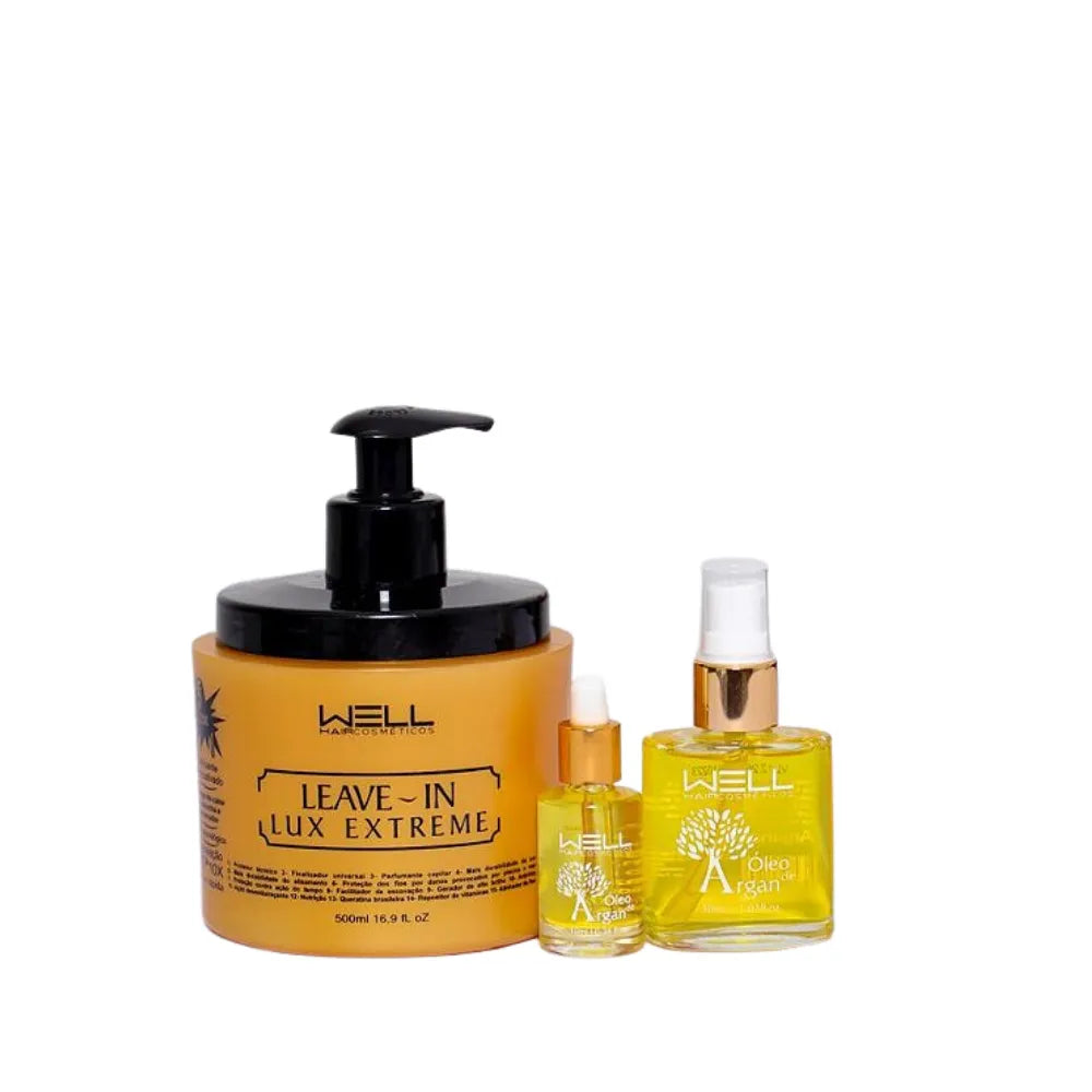 kit finalizador Leavein lux Extreme , oleo de argan 30ml e oleo Baby 10ml