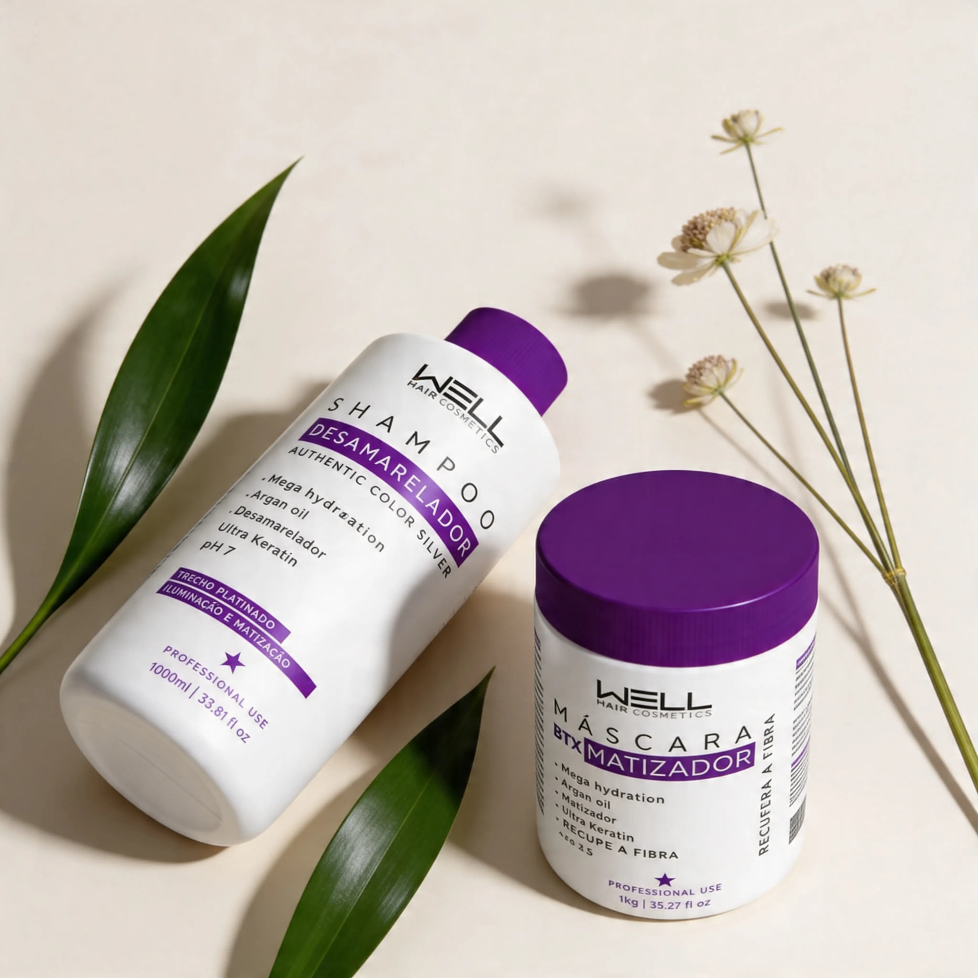 Kit Shampoo Desamarelador e Bottox Matizador