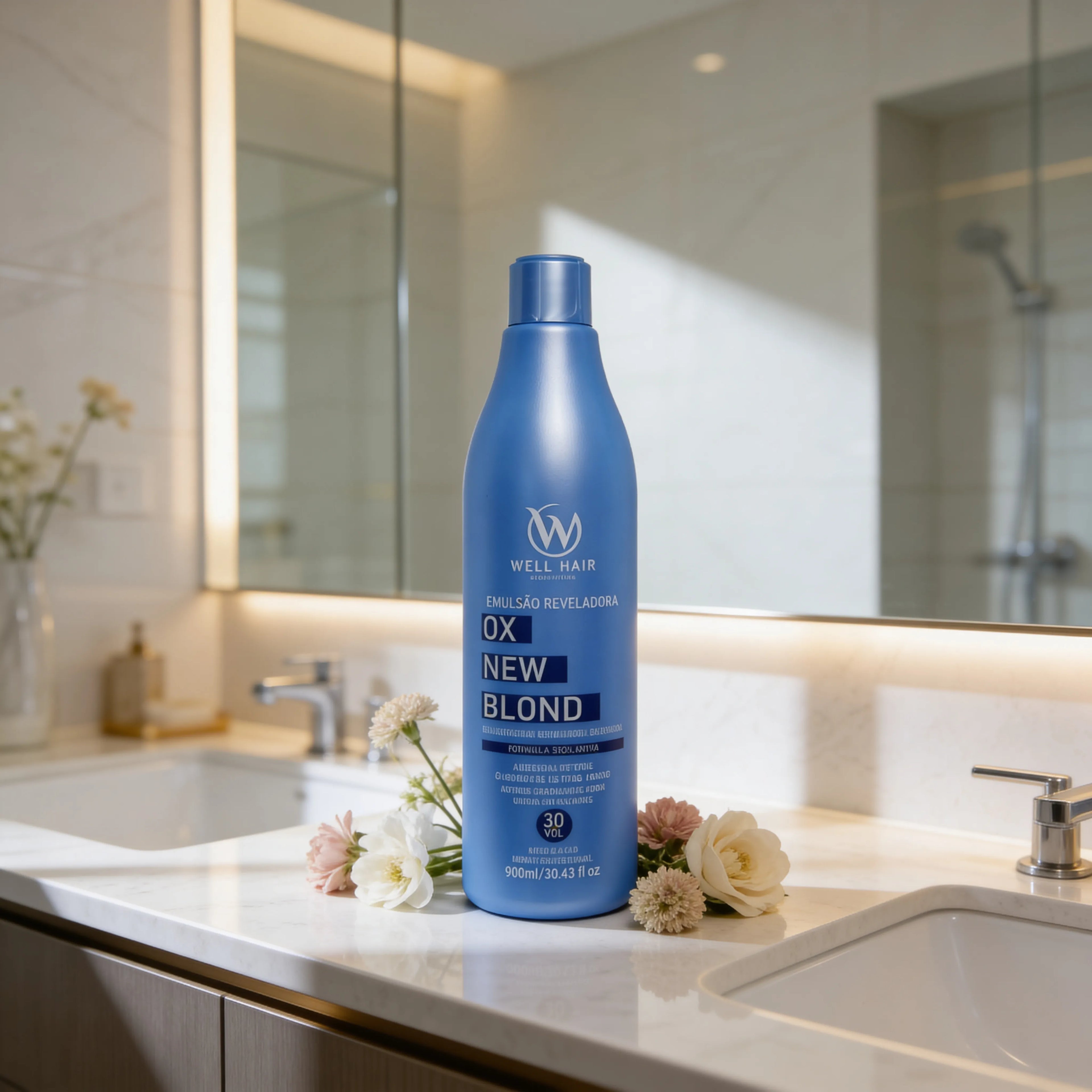 Água Oxigenada 30 Vol OX New Blond 900ml Well Hair
