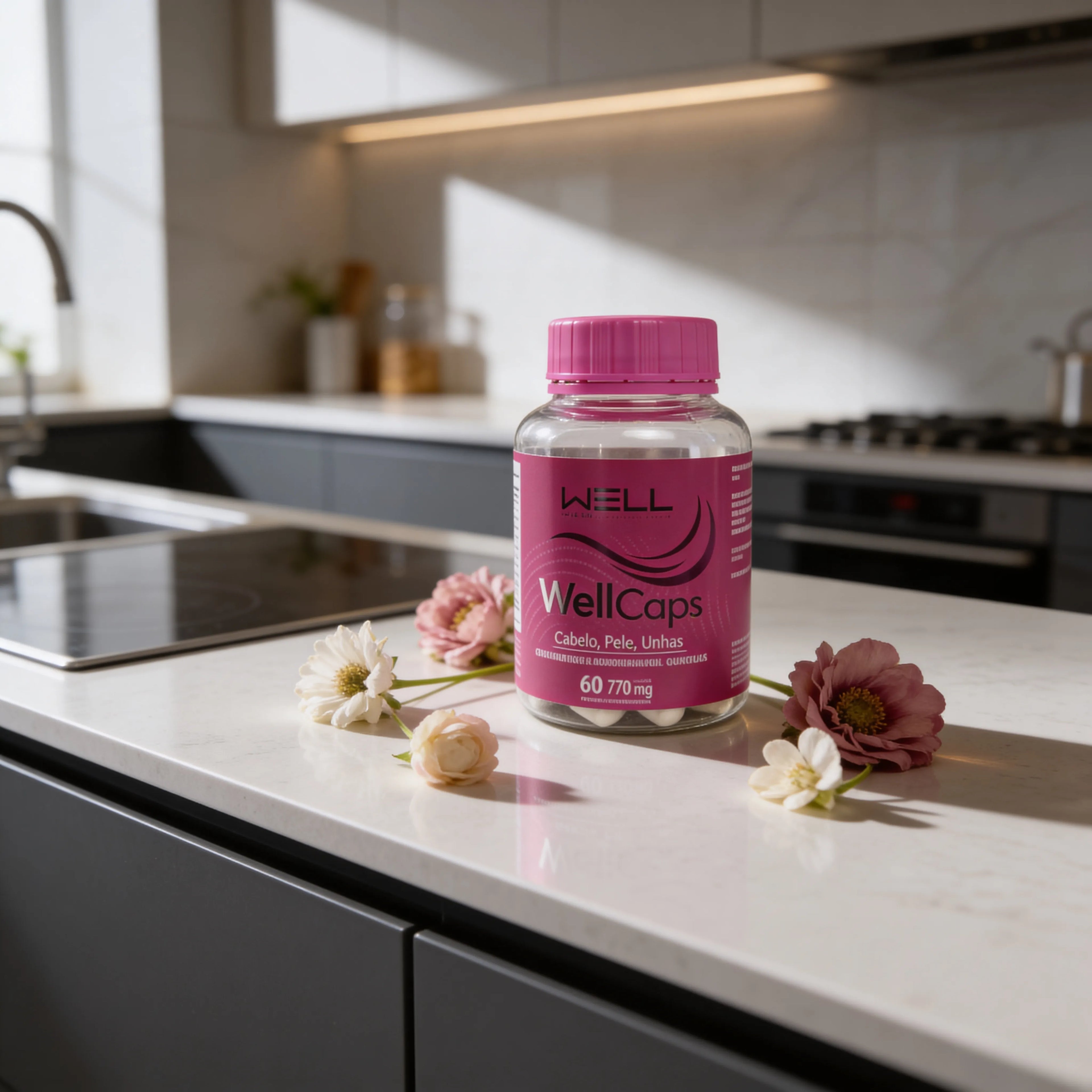 Complexo de Vitaminas WellCaps 60 Capsulas - Cabelo, Pele e Unhas