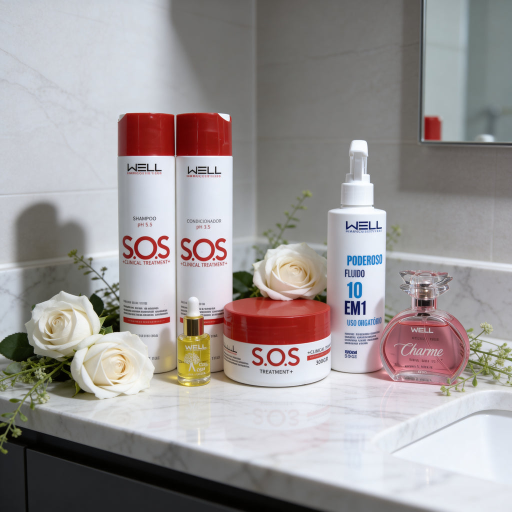 Kit Homer care Escova S.O.S Reconstrução mais finalizadores