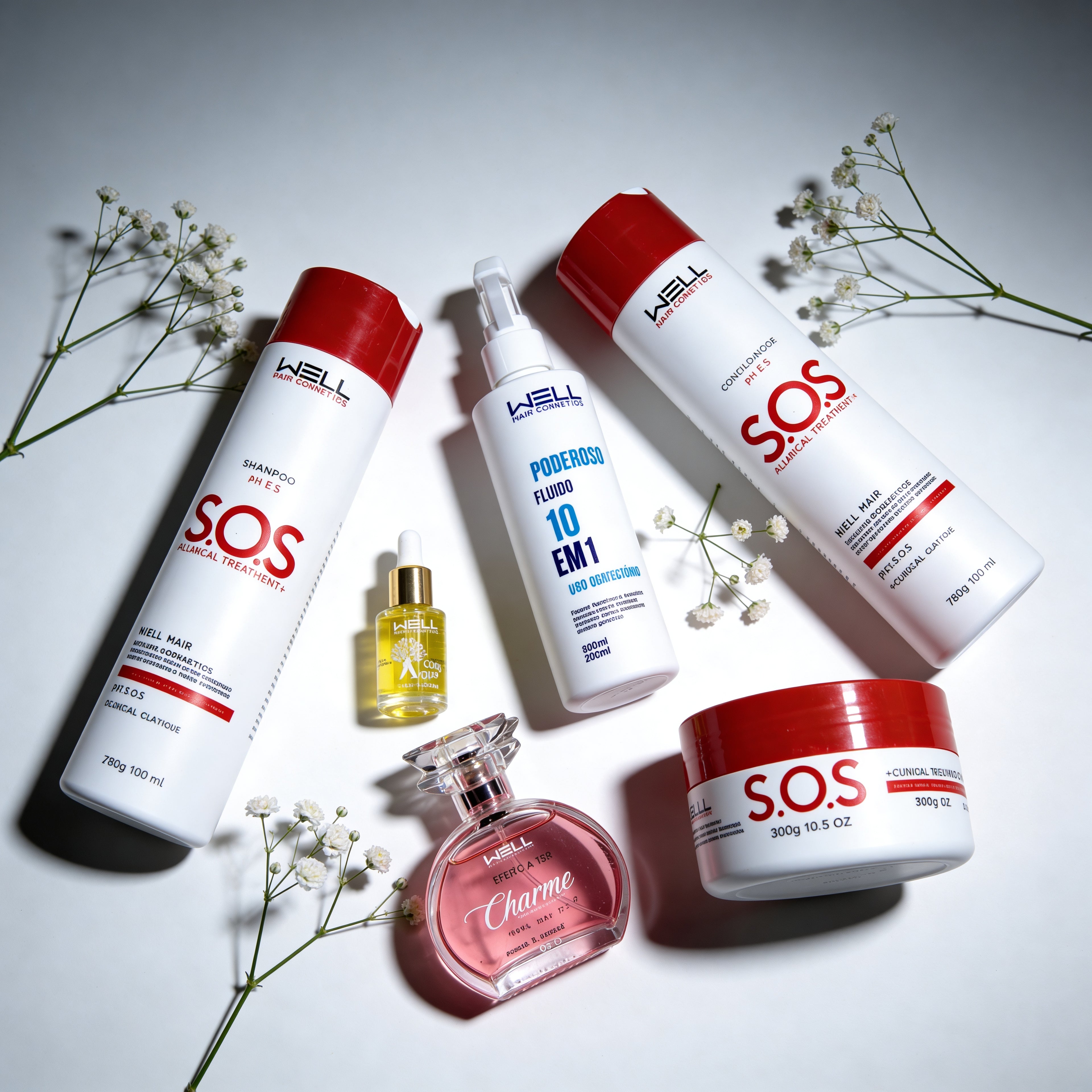 Kit Homer care Escova S.O.S Reconstrução mais finalizadores